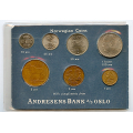 -1- Myntsett 1959, Andresens Bank, kv. 0 / Numisma Mynthandel A/S: NOK  1739,-