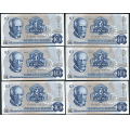 -27- Lott 10 stk. 10 kr. 1974A, Kv. 0/01 - 8x AS (2084860-67) & 2x AW (2060605-6) / Numisma Mynthandel A/S: kr.  102,-