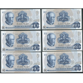-15- Lott 12 stk. 10 kroner 1977A, VK - I rekkeflge. 5x AE (7785718-19, 7758737 & 7785739-40), 7x AF (7782348-50, 9689907-8 & 8018565-66)

Kv. 1+/01 til 01 / Numisma Mynthandel A/S: kr.  132,-