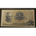 10 kr. 1981 B O  * kv.  0 Katv. kr.90 * - Bilder er sedellen du fr. Pen usirkulert i kv. 0. / Tore Rimstad: kr.  30,-