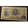 10 kr. 1981 B T  * kv.  0-. Katv. kr.80 * - Bilder er sedellen du fr. Pen usirkulert i kv. 0-. / Tore Rimstad: kr.  25,-
