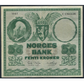 -1- 50 kroner 1957C, kv. 1/1-, sm fl. - Presset. Vannmerke type 1. Sm blekk- flekker bak. / Numisma Mynthandel A/S: kr.  196,-