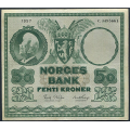 -5- 50 kroner 1957C, kv. 1/1+ - Presset. Vannmerke type 1. / Numisma Mynthandel A/S: kr.  130,-