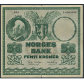 -8- 50 kroner 1956C, kv. 1/1-, rifter - Presset.  Bretterift 6 mm nede 2 mm oppe. Lite brettehull. / Numisma Mynthandel A/S: kr.  67,-