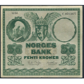 -9- 50 kroner 1956C, kv. 1/1- - Presset. Sm bretterifter, lite brettehull. / Numisma Mynthandel A/S: kr.  194,-