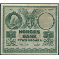 -15- 50 kroner 1955B, kv. 1-, flekk. - Presset. Kaffeflekk. / Numisma Mynthandel A/S: kr.  59,-