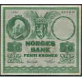 -21- 50 kroner 1954B, kv. 1- - Presset. Jahn/Thorp. / Numisma Mynthandel A/S: kr.  69,-