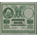 -37- 50 kroner 1950A, kv. 1, graffiti rev. - Presset. / Numisma Mynthandel A/S: kr.  82,-