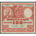 -4- 100 kroner 1962I, kv. god 1, pennestrek rev. / Numisma Mynthandel A/S: kr.  110,-