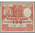 -8- 100 kroner 1961H, kv. 1/1+ / Numisma Mynthandel A/S: kr.  166,-