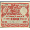 -20- 100 kroner 1958G, kv. god 1 / Numisma Mynthandel A/S: kr.  158,-