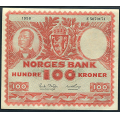 -23- 100 kroner 1958F, kv. god 1 / Numisma Mynthandel A/S: kr.  120,-