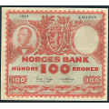 -26- 100 kroner 1957E, kv. 1 / Numisma Mynthandel A/S: kr.  158,-