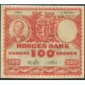 -6- 100 kroner 1954C, kv. 1/1- / Numisma Mynthandel A/S: kr.  103,-