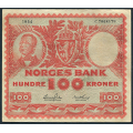 -8- 100 kroner 1954C, kv. 1- / Numisma Mynthandel A/S: kr.  103,-