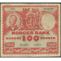 -12- 100 kroner 1952B, kv. 1- / Numisma Mynthandel A/S: kr.  105,-