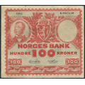 -14- 100 kroner 1952B, kv. 1- / Numisma Mynthandel A/S: kr.  101,-