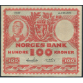 -22- 100 kroner 1949A, kv. 1/1- / Numisma Mynthandel A/S: kr.  102,-