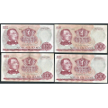 -16- Lott 4 stk. 100 kr. 1970X-73X. erstatning, VK - Erstatningssedler. Rift p 1973X verst til hyre.

Kv. 1/1- til 1+ / Numisma Mynthandel A/S: kr.  499,-