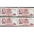 -17- Lott 4 stk. 100 kr. 1968X-72X. erstatning, VK - Erstatningssedler. 

Kv. 1/1- til 1+ / Numisma Mynthandel A/S: kr.  501,-