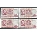 -18- Lott 4 stk. 100 kr. 1968X-72X. erstatning, VK - Erstatningssedler. 

Kv. 1/1- til 1+ / Numisma Mynthandel A/S: kr.  501,-