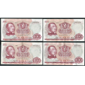 -24- Lott 4 stk. 100 kr. 1966X-72X. erstatning, VK - Erstatningssedler. 

Kv. 1/1- til 1+ / Numisma Mynthandel A/S: kr.  501,-