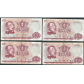 -27- Lott 4 stk. 100 kr. 1966X-68X. erstatning, VK - Erstatningssedler. 2x 1966X & 2x 1968X 

Kv. 1- til 1/1+ / Numisma Mynthandel A/S: kr.  441,-