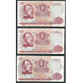 -6- Lott 3 stk. 100 kr. 1969Z-1977Z, erst, 1-million, VK - 1969Z, 1970Z og 1977Z

Kv. 1 og 1/1+ / Numisma Mynthandel A/S: kr.  348,-