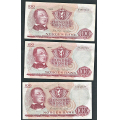 -8- Lott 3 stk. 100 kr. 1969Z-1977Z, erst, 1-million, VK - 1969Z, 1970Z og 1977Z

Kv. 1 til 1+ / Numisma Mynthandel A/S: kr.  82,-