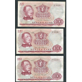 -10- Lott 3 stk. 100 kr. 1969Z-1977Z, erst, 1-million, VK - 1969Z, 1970Z og 1977Z

Kv. 1- til 1 / Numisma Mynthandel A/S: kr.  269,-