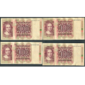 -15- Lott 4 stk. 100 kr. 1979H, VK - Erstatningssedler. 1979 HB, HC, HD & HF

Kv. 1/1- til 1+ / Numisma Mynthandel A/S: kr.  58,-