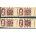 -16- Lott 4 stk. 100 kr. 1979H, VK - Erstatningssedler. 1979 HB, HC, HD & HF

Kv. 1/1- til 1+ / Numisma Mynthandel A/S: kr.  263,-