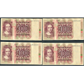 -18- Lott 4 stk. 100 kr. 1979H, VK - Erstatningssedler. 1979 HH, HI, HM & HP

Kv. 1 til 1/1+ / Numisma Mynthandel A/S: kr.  38,-