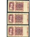 -20- Lott 3 stk. 100 kr. 1979H, VK - Erstatningssedler. 1979 2x HI & HP

Kv. 1 til 1+ / Numisma Mynthandel A/S: kr.  58,-