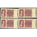 -4- Lott 4 stk. 100 kr. 1977Q, VK - QD, QF, QJ & QK. Brunt rstall og seddelnummer.

Kv. 1/1- til 1 / Numisma Mynthandel A/S: kr.  70,-