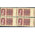 -20- Lott 4 stk. 100 kr. 1977H, VK - HE, HF, HG & HH. 

Kv. 1 til 1+ / Numisma Mynthandel A/S: kr.  1,-