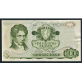 -9- 500 kroner 1982Z-0 mill, erstatning, kv. 1 - Erstatningsseddel. / Numisma Mynthandel A/S: kr.  1103,-