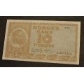 10 kr. 1972  Litra J  * Kv. 1+  * Katv. kr. 60 ** - Bilder er sedellen du fr. Vurder fra bilder. IKKE SALR. / Tore Rimstad: NOK  25,-