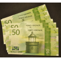 50 kr. 2017 * Kv. 0 * Nr. rekkeflge - Bilder er av sedlene. PRIS KJP N ER 1 (EN) SEDELL. DU VELGER ANTALL. IKKE SALR. / Tore Rimstad: NOK  90,-