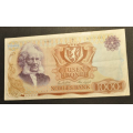 1000 kr. 1982 B  * Kv. 1  * Katv. kr. 2300 - Bilder er sedellen du fr. Vurder ogs fra bilder. Ikke salr. / Tore Rimstad: NOK  1350,-