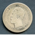 -1- Norge 1 kr 1878, kv. 1--, kh. - Velbrukt utgave av den beste rgangen, kanthakk klokka 12 revers. / Numisma Mynthandel A/S: kr.  1824,-