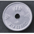 50 re 1941 * Kv. 0  * Katv. kr. 500** - Bilder er mynten du fr. Pen. Vurder ogs fra bilder. / Tore Rimstad: kr.  1,-