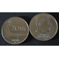 20 kr. 2003 * Kv. 0 ** Fra original rull. * - Bilde er fra myntene i rullen. Kv. 0. Tas fra original rullen og settes i Hartberger.
Ikke salr. / Tore Rimstad: NOK  35,-