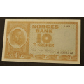 10 kr. 1968 M  * Kv. 0/01  * Katv. kr. 190  ** - Bilder er sedellen du fr.Vurder og og by fra bilder.IKKE SALR. / Tore Rimstad: kr.  50,-