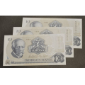 10 kr. 1984 C B * Kv. 0/01 - 01.  Katv. kr. 60 ** - Bilder er sedlene. Usirkulert med antydning til noen sm viker. Vurder fra bilder. IKKE SALR. / Tore Rimstad: NOK  25,-