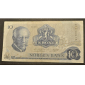 10 kr. 1977 HL Erstatning. Kv. 1/1- * Katv. kr. 160 - Bilder er sedellen du fr. Vurder fra bilder. IKKE SALR. / Tore Rimstad: NOK  50,-