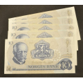 10 kr. 1982 C H * Kv. 0 * Nr. rekkeflge. Katv. kr.80 - Bilder er sedlene. Kv. 0. Vurder ogs fra bilder. Pris Kjp N er en (1) sedell. Du velger antall. IKKE SALR. / Tore Rimstad: NOK  45,-