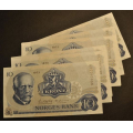 10 kr. 1973 QE Erst. kv. 0 *Nr. rekkeflge:katv. 690 - Bilder er sedlene. Kv.0. Pris KJP N er en (1) sedell. Ved kjp av flere er de i nr. rekkeflge. Du velger antall. IKKE SALR. / Tore Rimstad: NOK  390,-