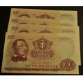 100 kr. 1969 L. Kv. 0. Nr.rekkf. katv. kr. 1100 * - Bilder er sedlene. Kv. 0. Pris kjp n er en (1) seddel. Ved kjp av flere er de i nr. rekkeflge. IKKE SALR. / Tore Rimstad: NOK  550,-