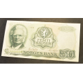 50 kr. 1979 J * Kv. 0/01 * Katv. kr. 410 * - Bilder er sedellen du fr. Ingen bretter. Vurder ogs fra bilder. / Tore Rimstad: kr.  74,-